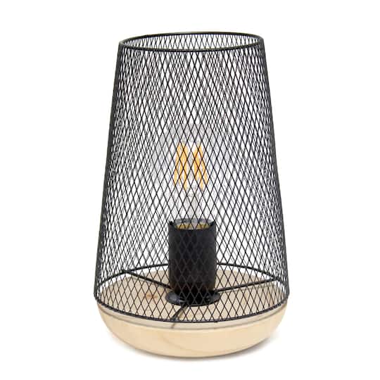 Simple Designs 9&#x22; Wired Mesh Uplight Table Lamp